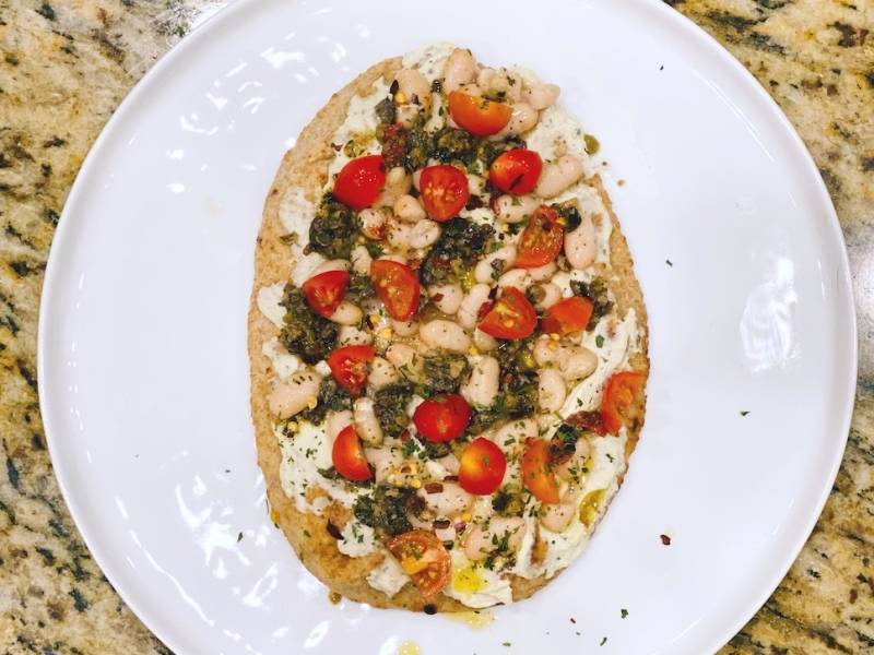 Vegan Ricotta + Olive Flatbread